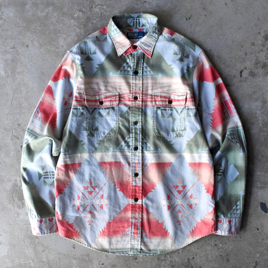 90’s Polo Ralph Lauren ネイティブパターン ワークシャツ 251202H