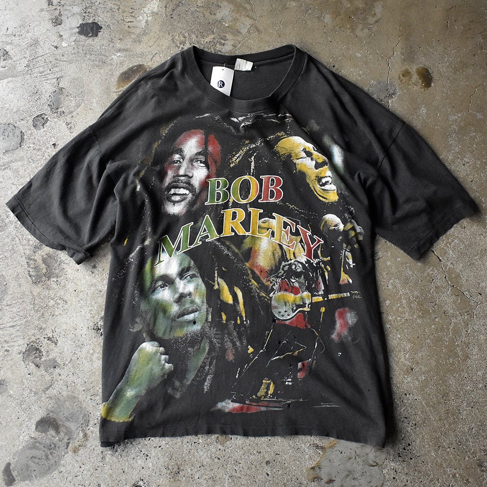 ボブ・マーリー Rasta Revolution ピースロゴ 両面プリント Tシャツ 90年代 穴多数 ヴィンテージ