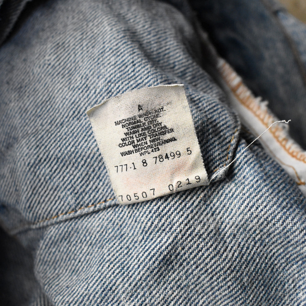 90's Levi's 70507-0219 ケミカルウォッシュ デニムジャケット