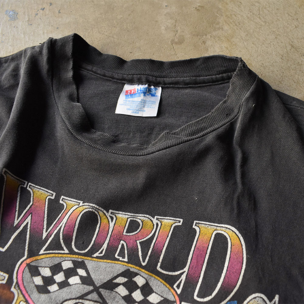 90’s “World of Outlaws” 雰囲気抜群！ 両面プリント レーシングTシャツ USA製 240709