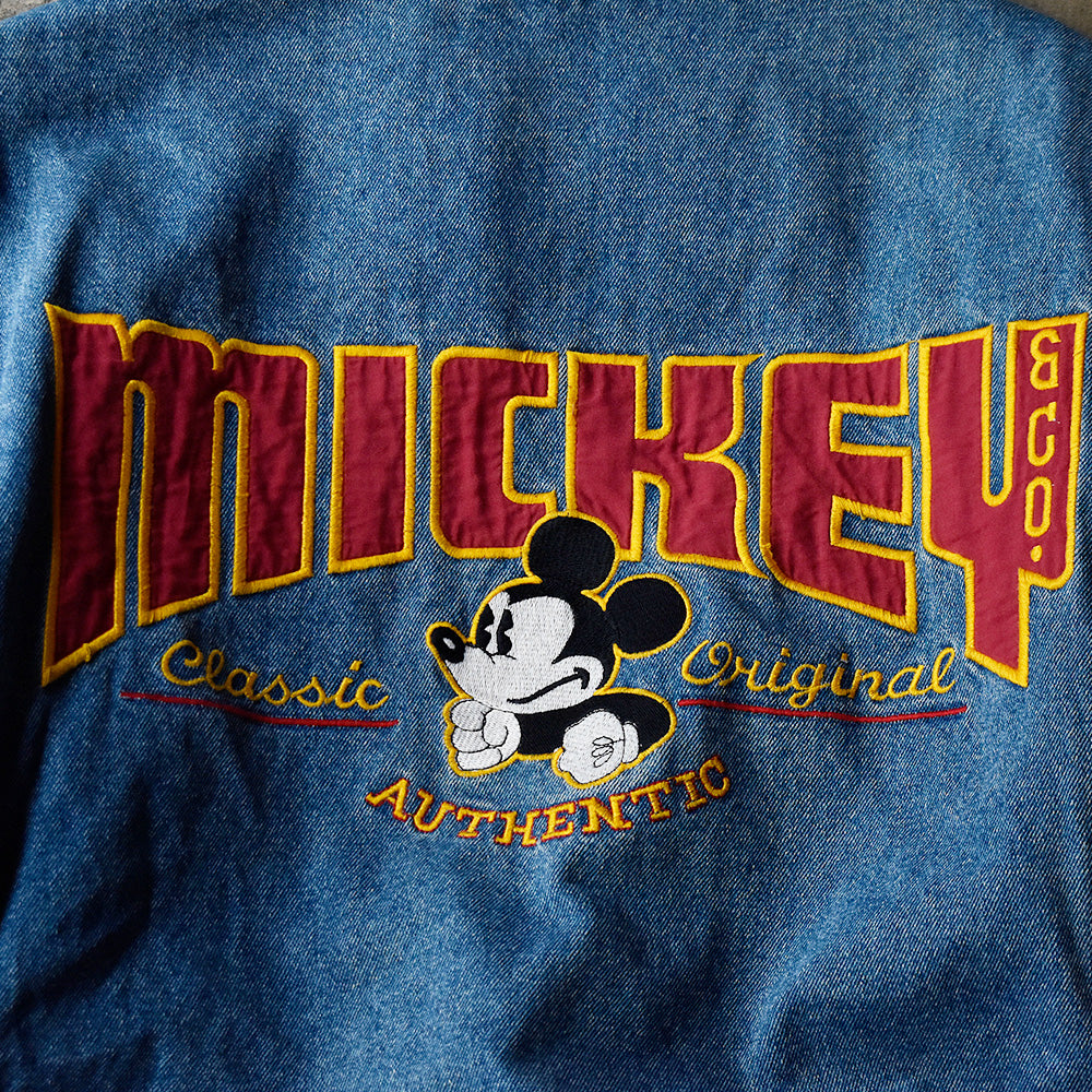 90's Disney Mickey ハンティングタイプ デニムジャケット 240304H