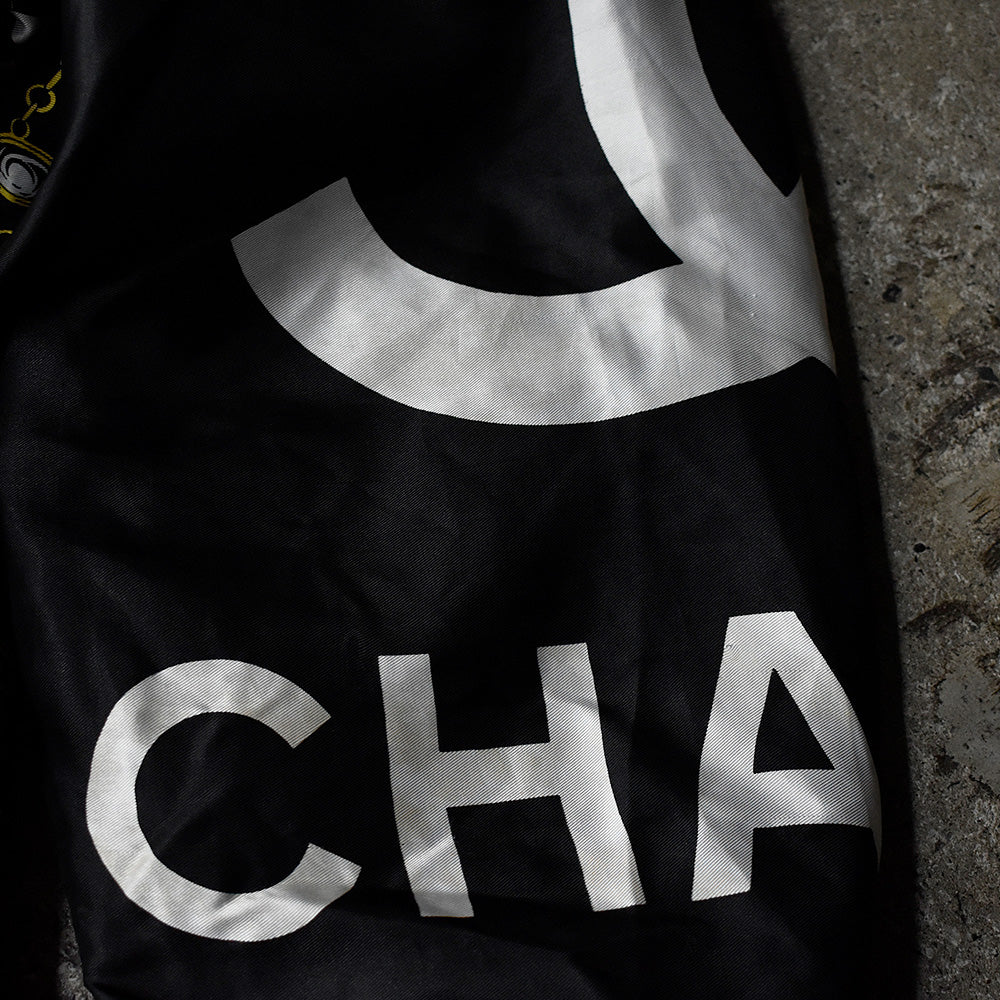 80's  special！ ブラック！ ブートレグ “CHANEL“ スカーフ柄ジャケット 240923H