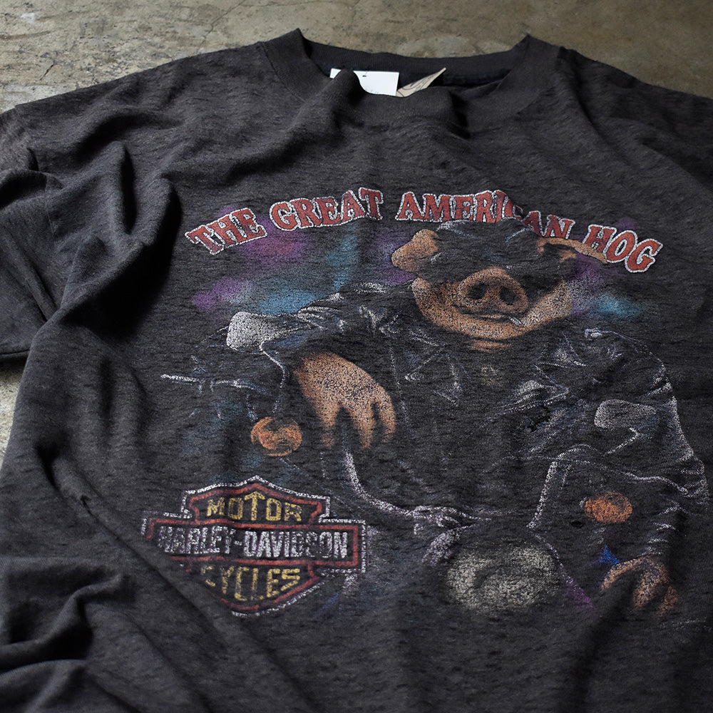 90's Harley Davidson "Pig" 3D EMBLEM Tシャツ USA製 240717H
