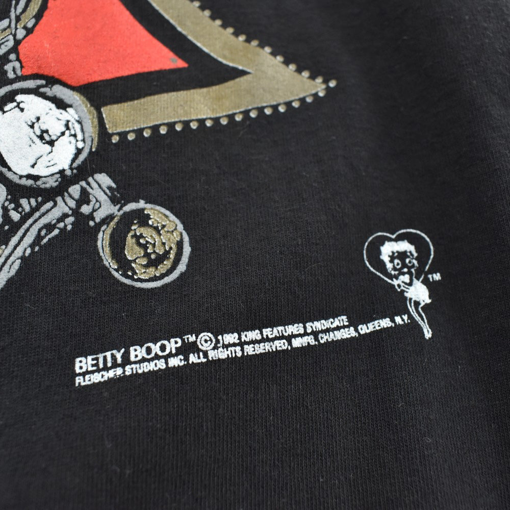 90's Betty Boop バイカー アイアンクロス キャラT USA製260609H