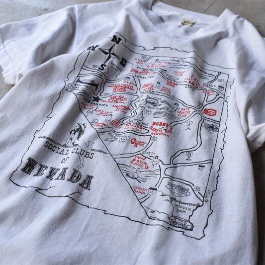 80's　 ”SOCIAL CLUB OF NEVADA” マップ Tシャツ　USA製　230819