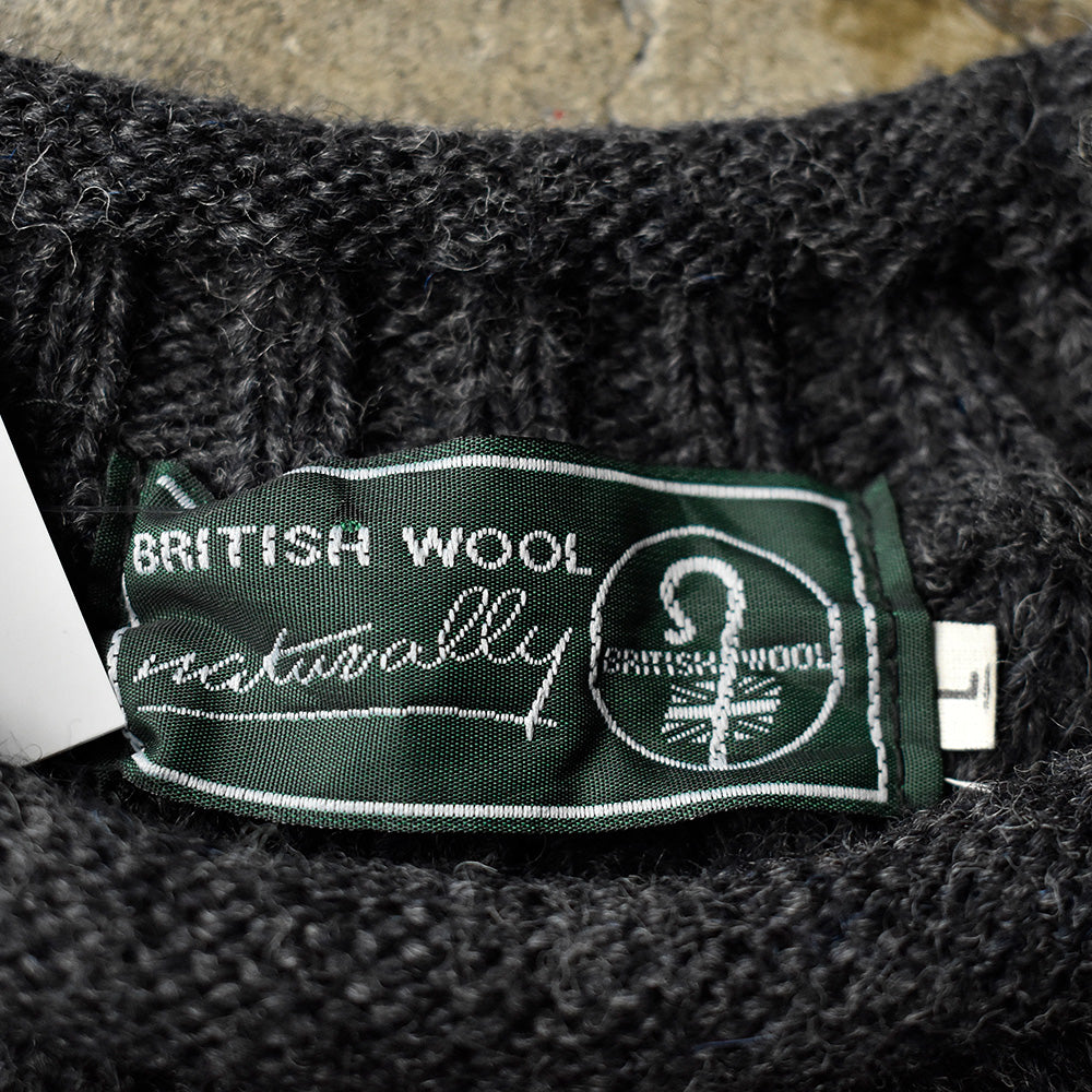 90's～ British Wool naturally フィッシャーマン アランニットセーター イギリス製 231231H