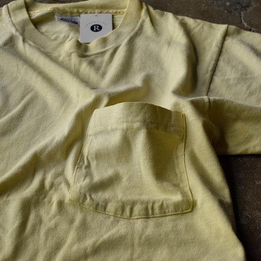 90's B.V.D. トリコタグ 無地 ポケット付き Tシャツ レモンイエロー! USA製 250809H