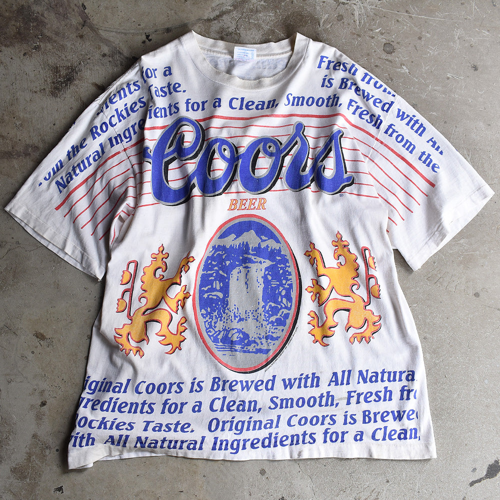 90's　Coors/クアーズ “BEER” AOP Tシャツ　USA製　230803