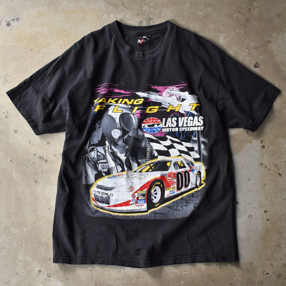 Y2K CHASE AUTHENTICS “AKING FLIGHT LAS VEGAS MOTOR SPEEDWAY” レーシング Tシャツ USA製 240806