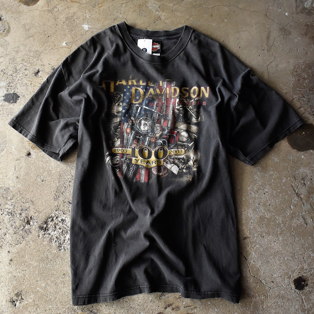 Y2K Harley Davidson “1903-2003 100Years” Tシャツ USA製 240823H