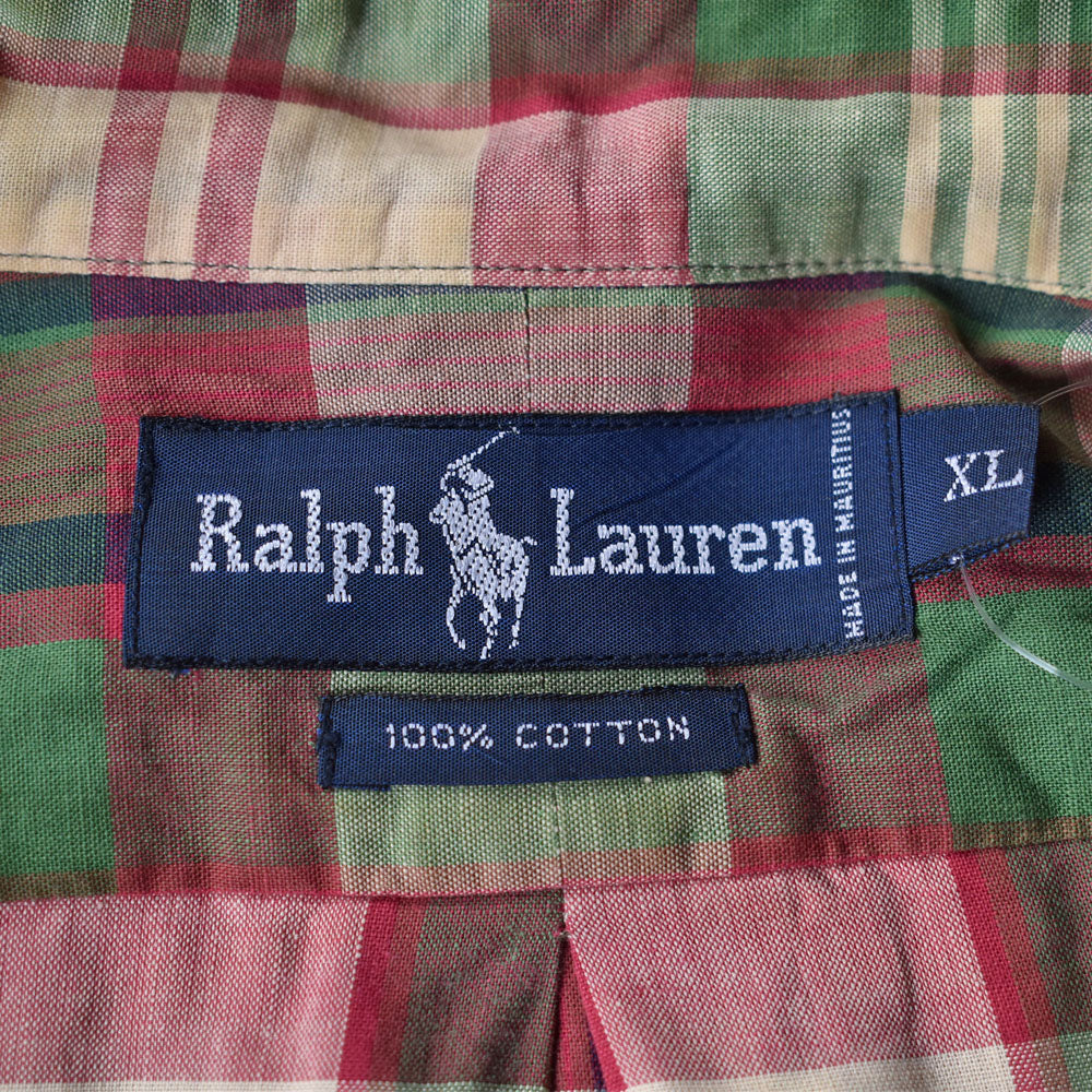 90's Ralph Lauren チェック ボタンダウンシャツ 240327 S2061