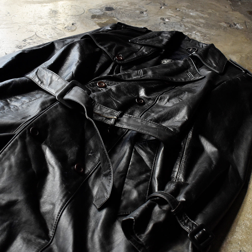 80's Leather Loft レザートレンチコート 231225H