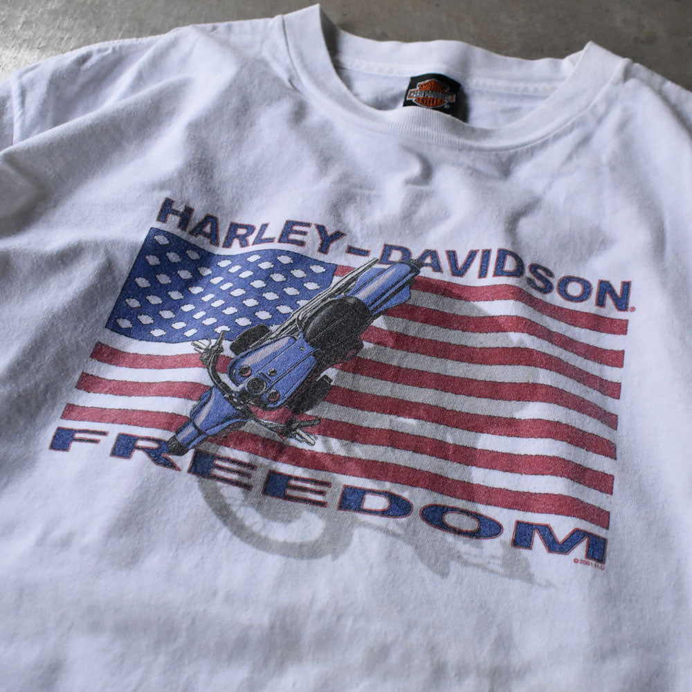 Y2K Harley-Davidson “FREEDOM” 星条旗 イーグル Tシャツ USA製 240523