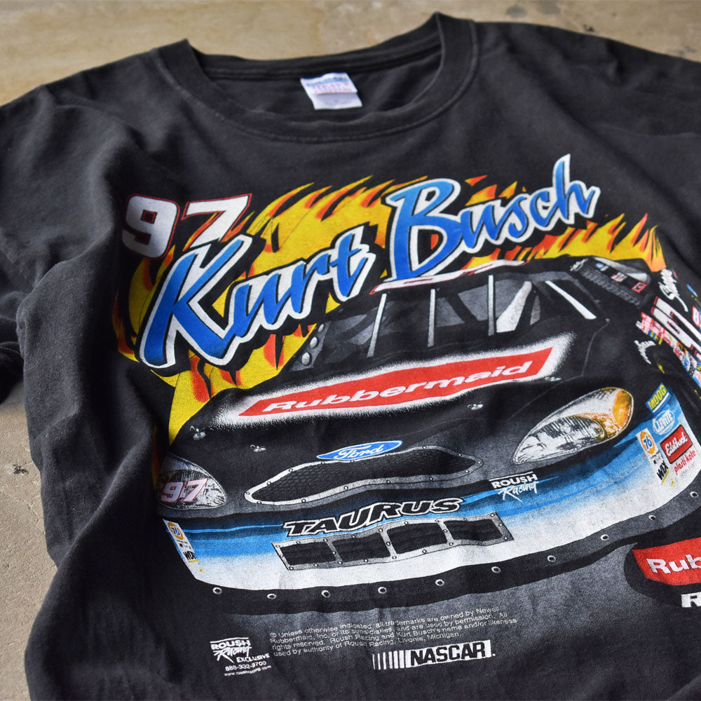 90’s NASCAR“1996 Kurt Busch” 両面プリント レーシング Tシャツ 240716