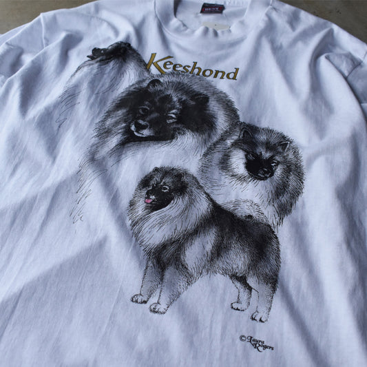90’s　Keeshond/キースホンド “Dog ”アニマルプリント Tシャツ　USA製　230602