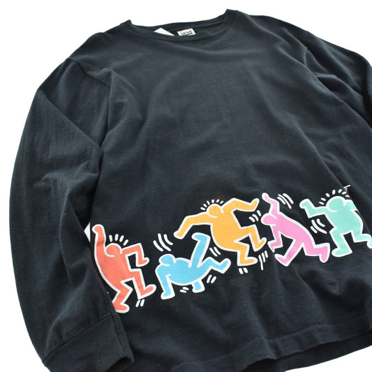 90's Keith Haring "Dancing Figures" ロンT 260213H