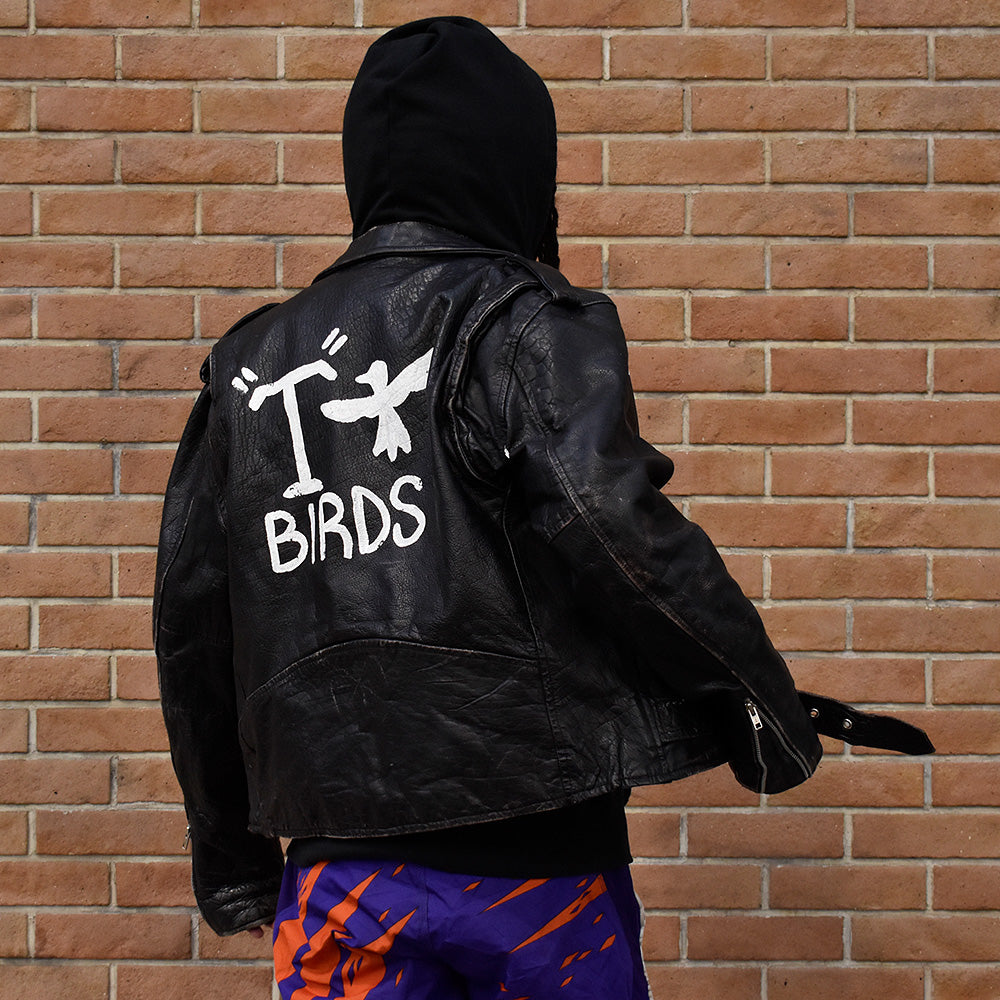 80's～ ハンドペイント！ PROTECH LEATHER APPAREL ライダース レザージャケット 240318H