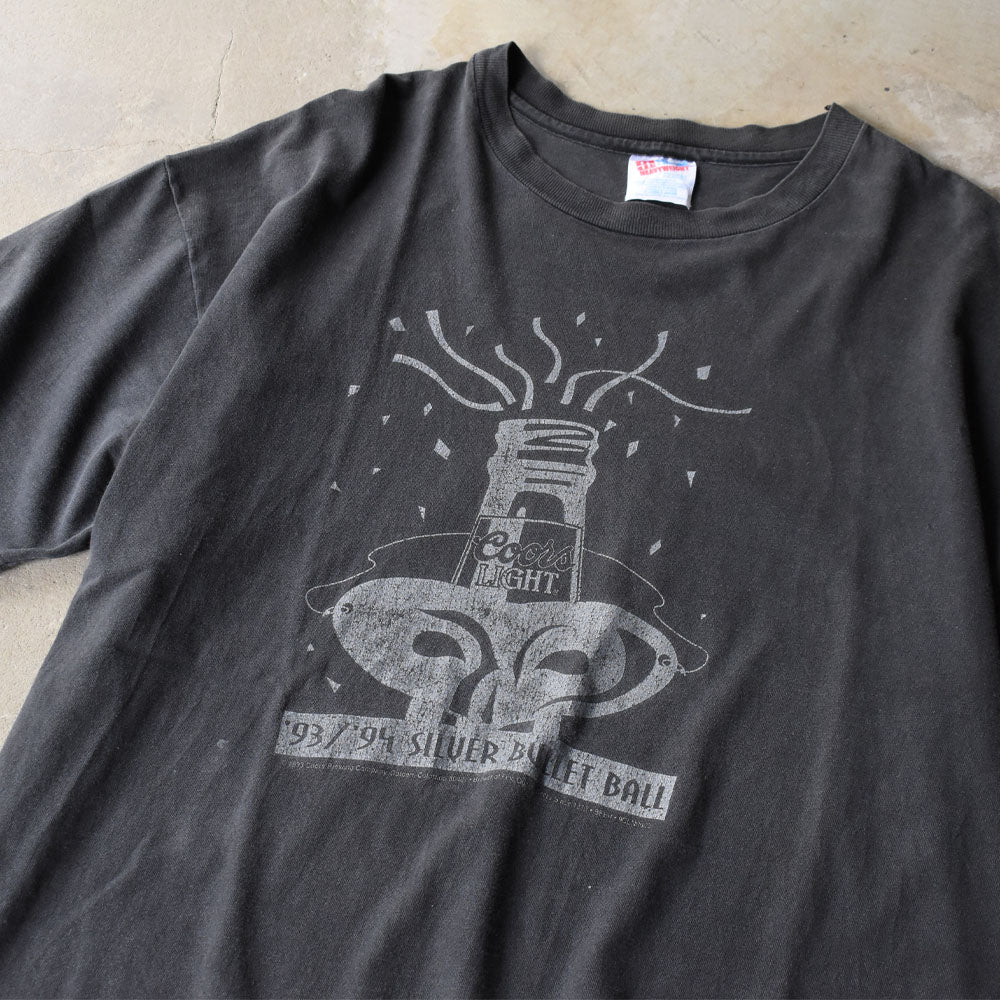 90’s COORS LIGHT “'93/’94 SILVER BULLT BALL” 企業ロゴ Tシャツ 250425