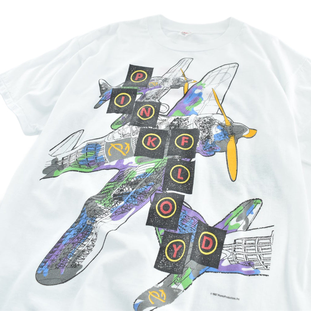 80's PINK FLOYD "WORLD TOUR" 飛行機 ロックTシャツ 260804H