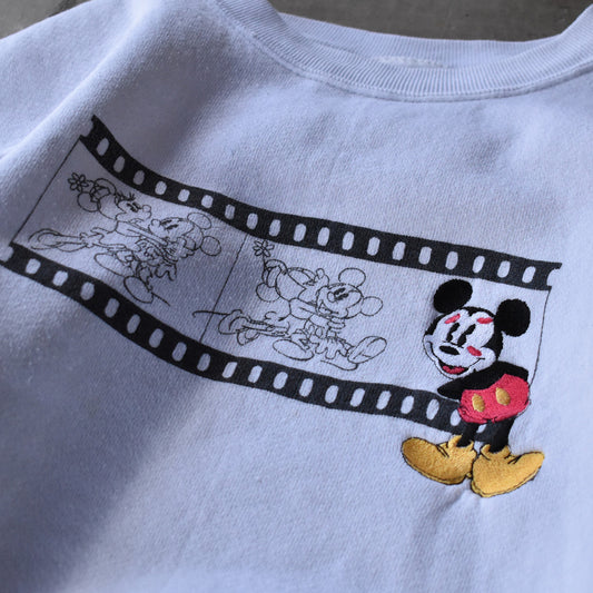 90’s Disney “kiss mark Mickey“ 刺繍 スウェット USA製 240124