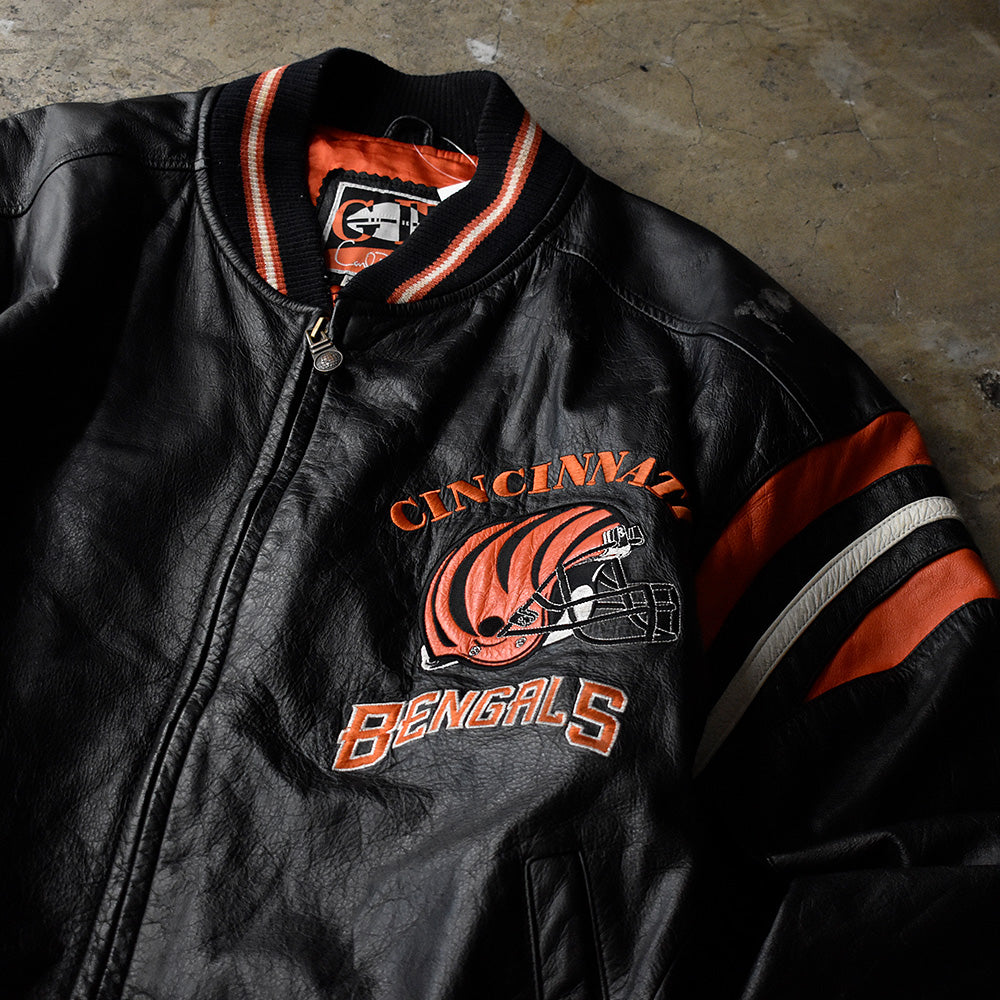 90's NFL “Cincinnati Bengals” レザージャケット 231006H