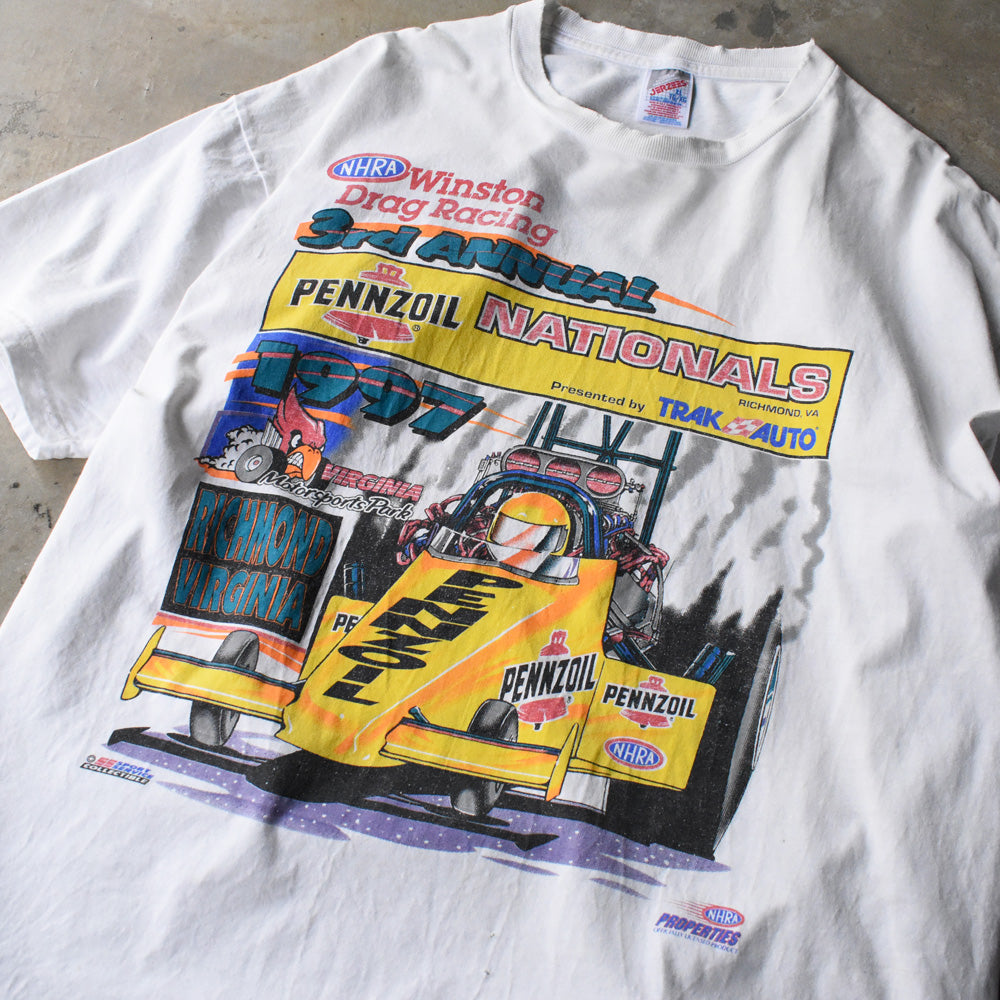 90's NHRA Winston Drag Racing  レーシングプリント Tシャツ 250518
