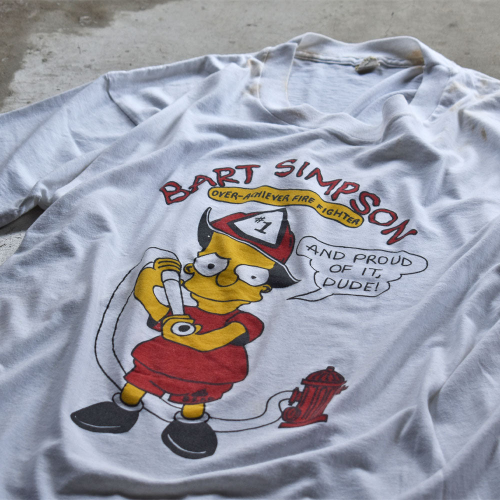 80’s　Bart Simpson/バート・シンプソン “FIRE FIGHTER” Tシャツ　USA製　230816