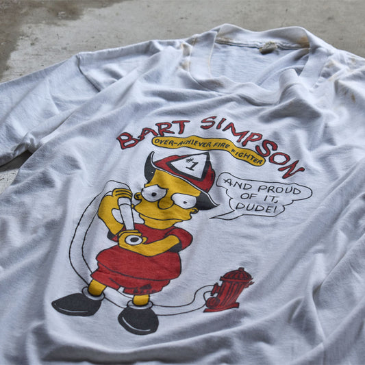 80’s Bart Simpson “FIRE FIGHTER” キャラクターTシャツ USA製 230816