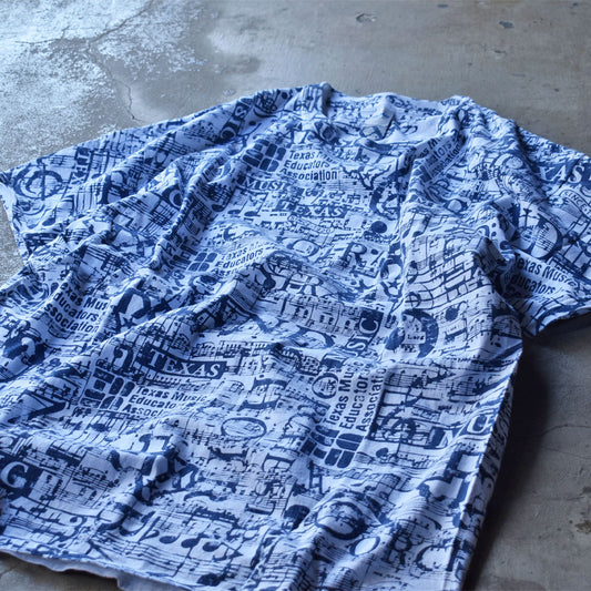 Y2K musical note 音符 AOP! 総柄 Tシャツ 230731