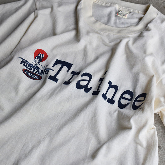 80’s　Mustang Ranch ”Trainee” Tシャツ　USA製　230801