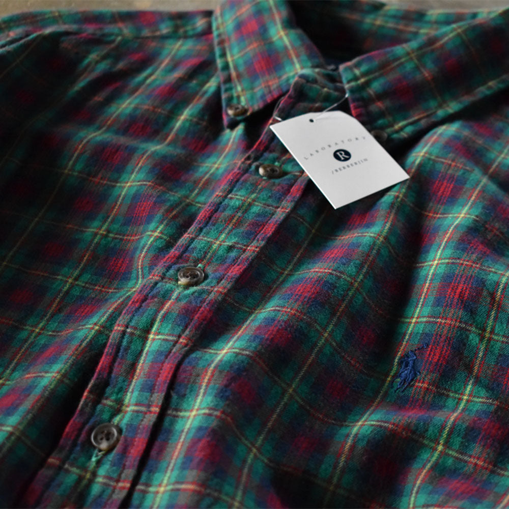 ラルフ ローレン CLASSIC FIT チェック ボタンダウンシャツ 2000年代 グリーン 赤 古着