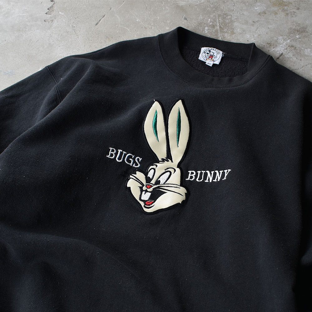 90's ブートレグ "Bugs Bunny" レザーパッチ！ MICKEY&CO.タグ スウェット 231111H