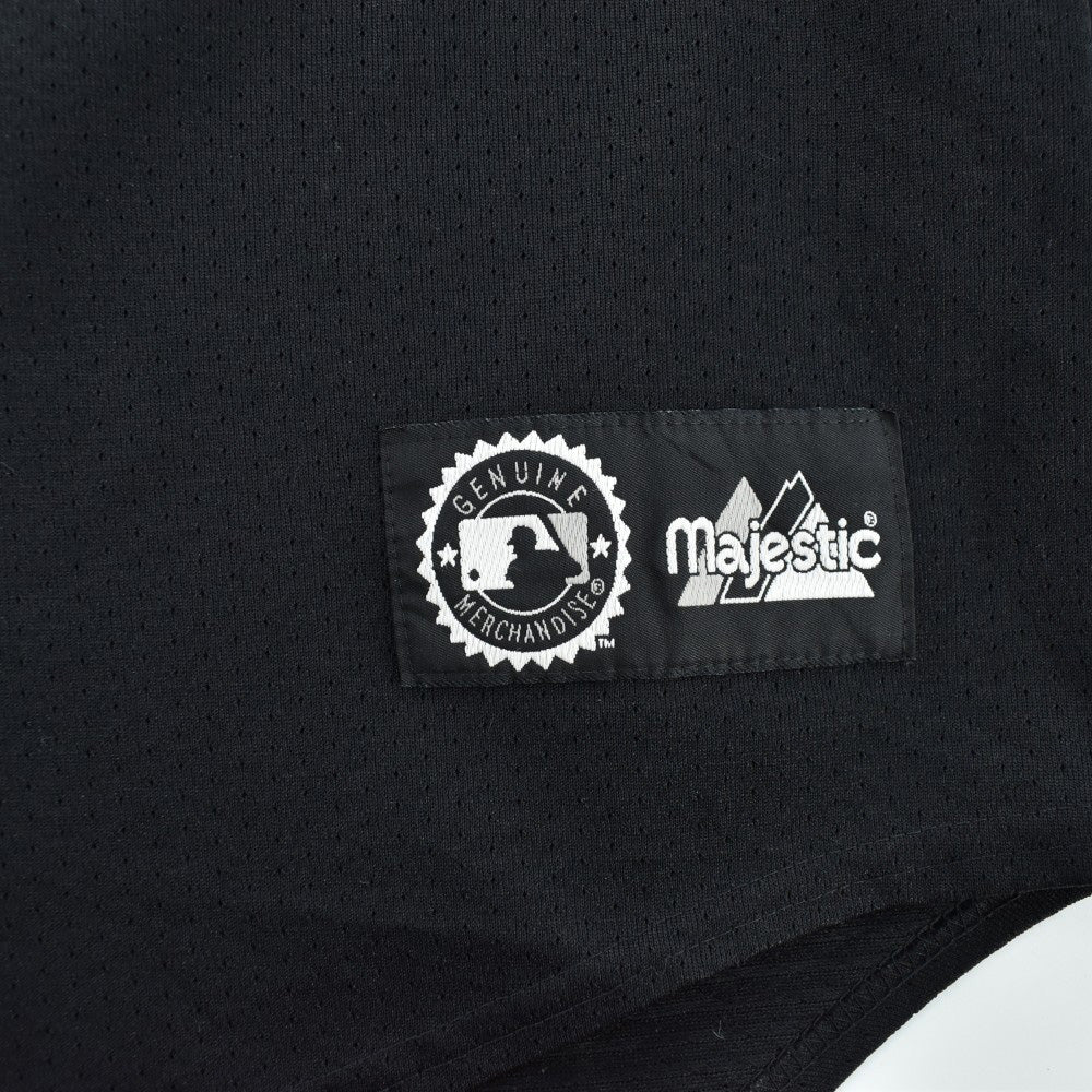 90's Majestic MLB "New York Yankees" ベースボールシャツ 黒 USA製 260929H