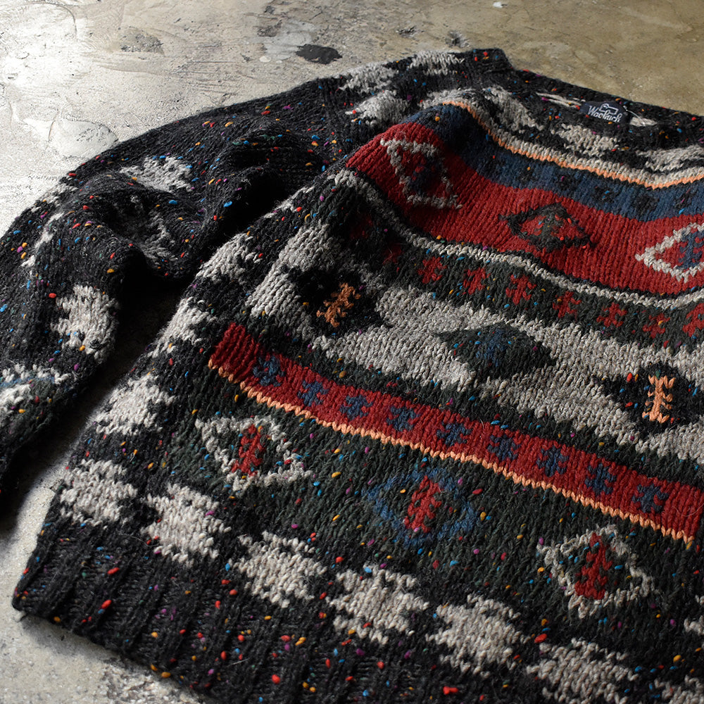 80's～ Woolrich ネイティブ柄 ウールニット 231224H