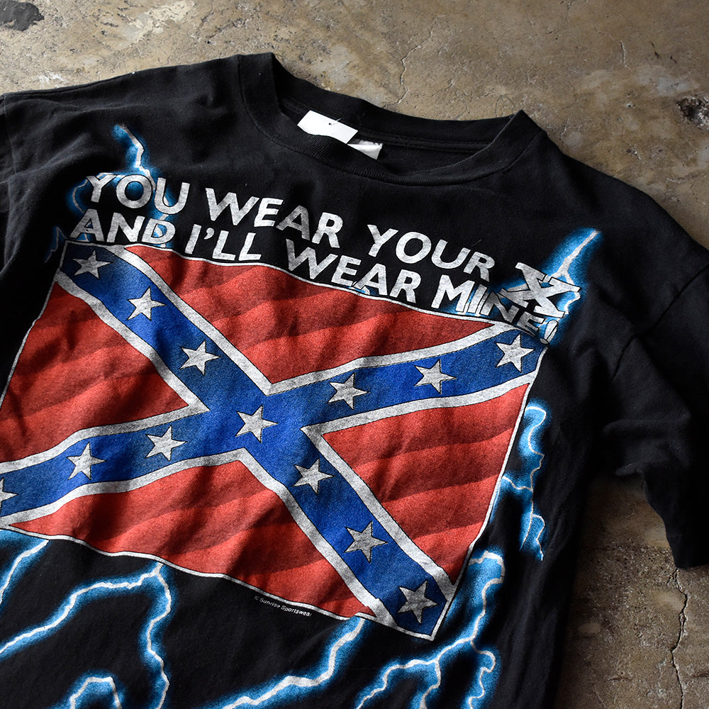 アメリカンサンダー YOU WEAR YOUR X フラッグ サンダー Tシャツ 1990年 ヴィンテージ