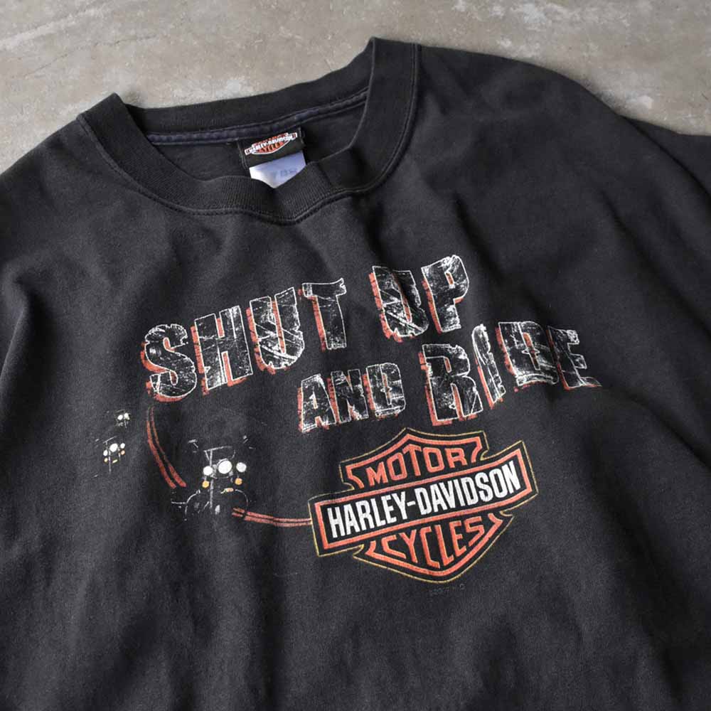 Harley Davidson “SHUT UP ANG RIDE” 両面プリント Tシャツ USA製 240928