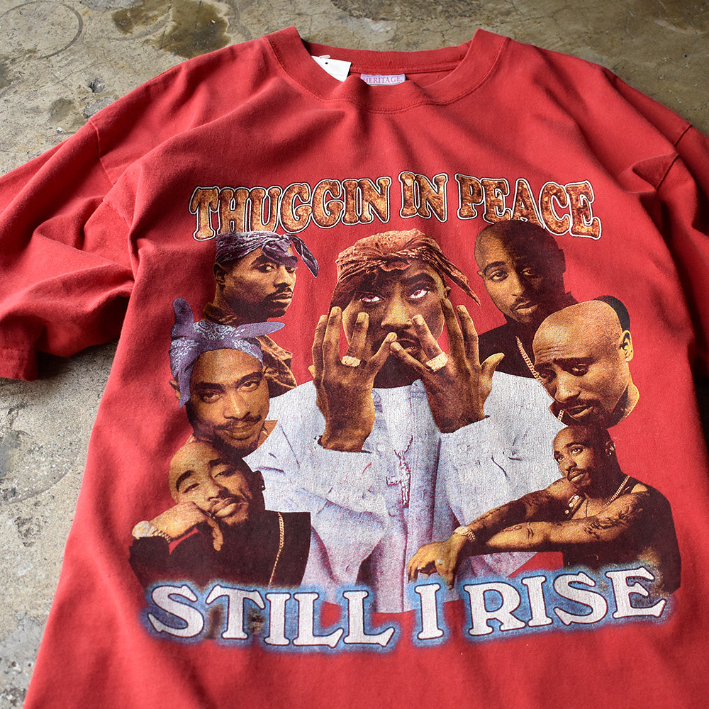 トゥーパック Still I Rise 両面フォトグラフィック ラップTシャツ 2000年代初頭 古着