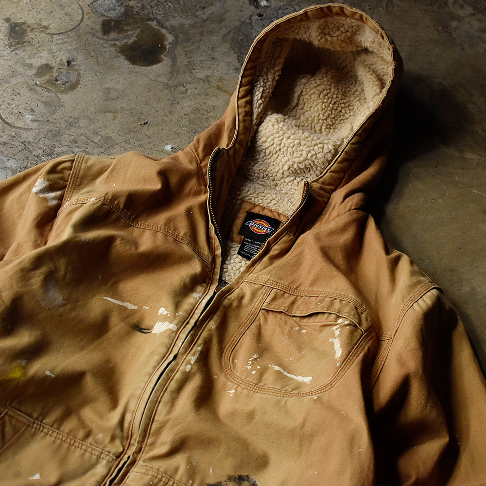 90's ペンキ！ Dickies フード付き ダックジャケット ボアライナー 231202H