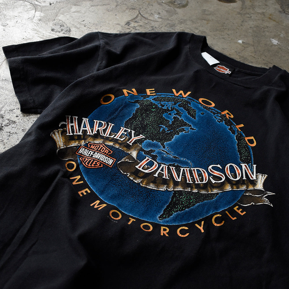 90's　Harley-Davidson/ハーレー・ダビッドソン　World Tee　USA製　230905H