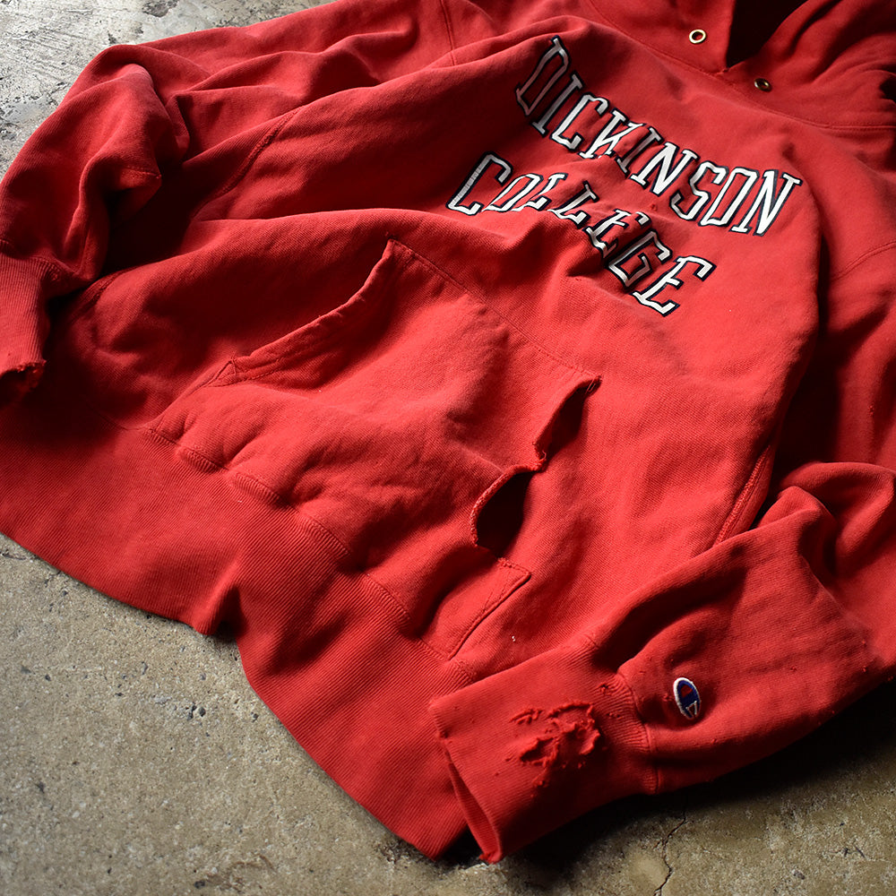 80's ダメージ！ Champion “Dickinson College” RWパーカー USA製 231123H