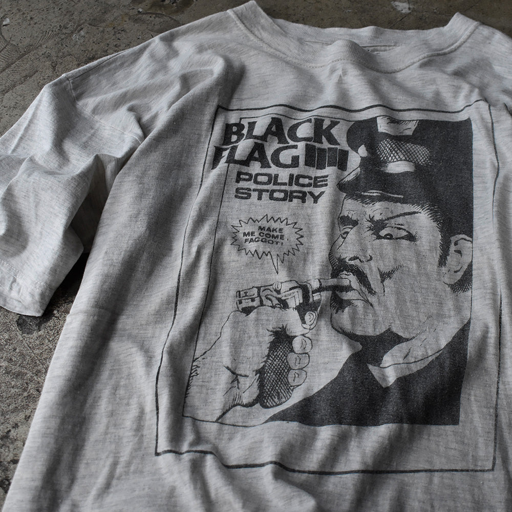 ブラック・フラッグ POLICE STORY レイモンド・ペティボン アートワーク Tシャツ 90年代後半〜2000年代初頭 ヴィンテージ
