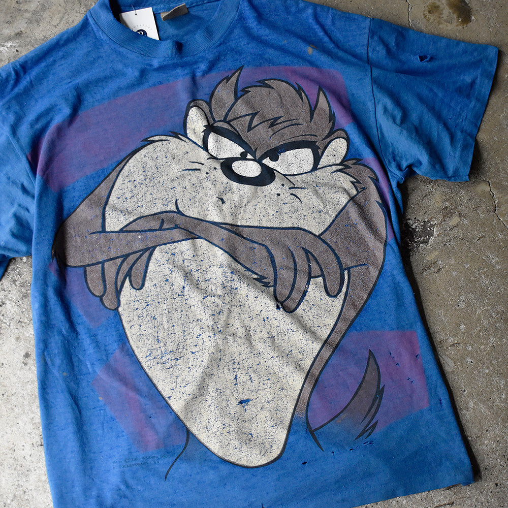 90's ダメージ！ Looney Tunes “Tasmanian Devil” Tシャツ USA製 250603H