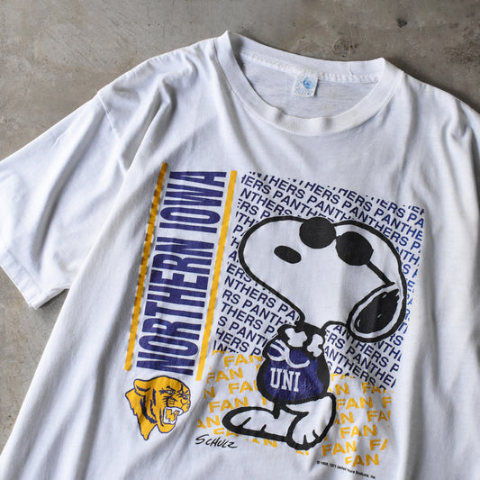 80’s ARTEX “SNOOPY×NORTHERN IOWA” カレッジ キャラクターTシャツ USA製 250507
