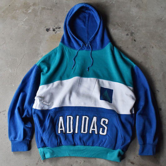 80’s adidas トレフォイルロゴ 切り替え スウェット パーカー 231118