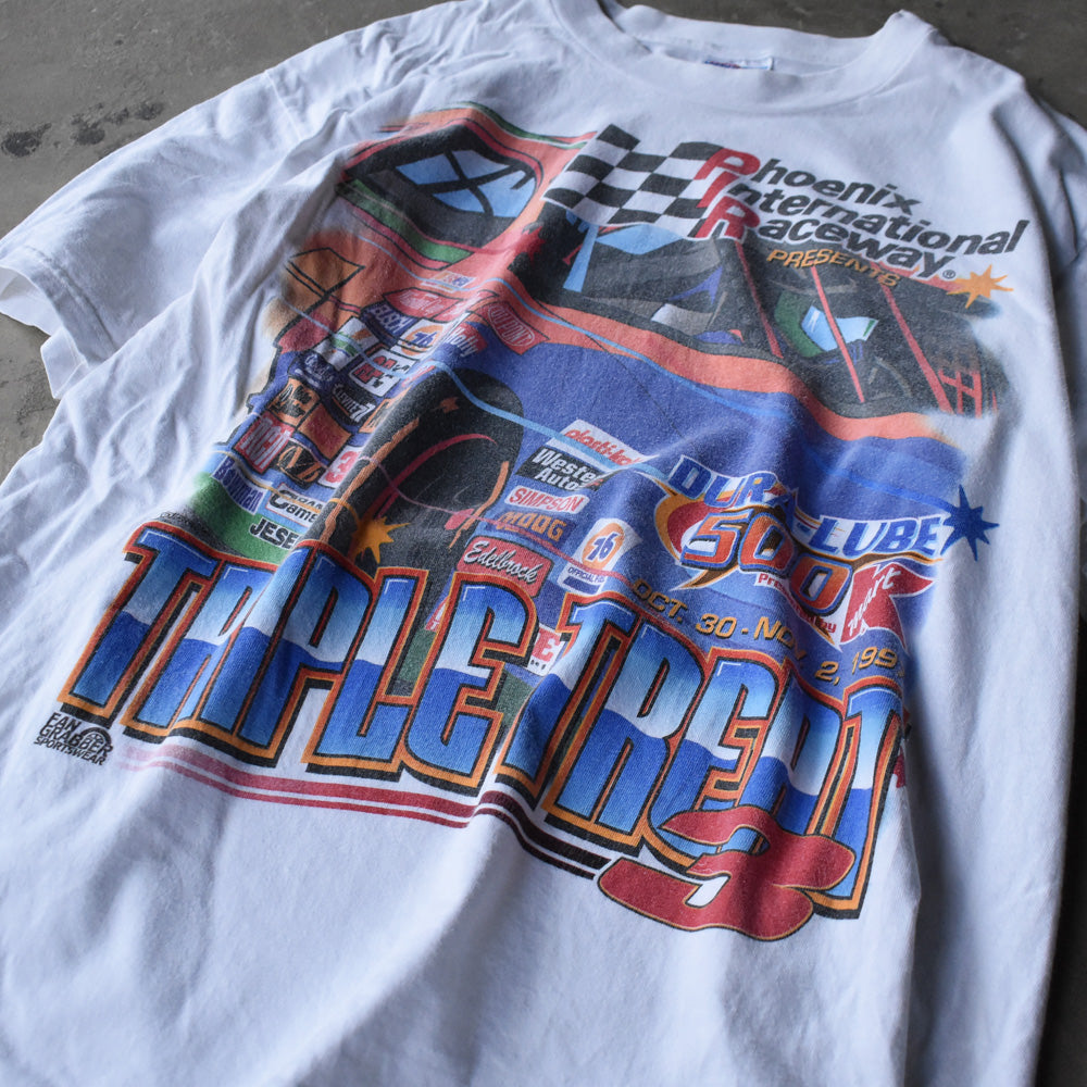 90's Phoenix International Raceway “TRIPLE TREAT” レーシング Tシャツ 231006