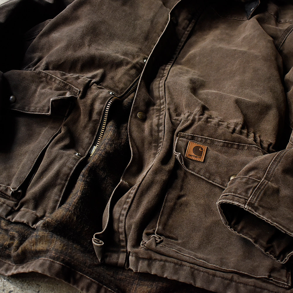 90's～ Carhartt フード付き ウエスタンヨーク ダックジャケット ブランケットライナー 231215H