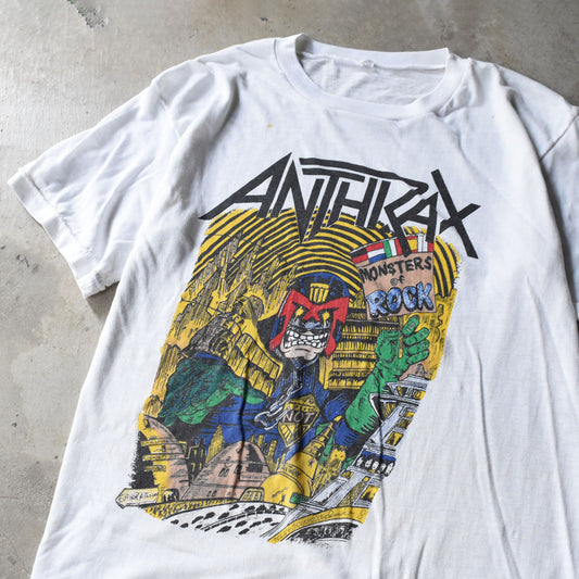 80’s Anthrax × Judge Dredd “MONSTERS OF ROCK” ロック Tシャツ 250923H