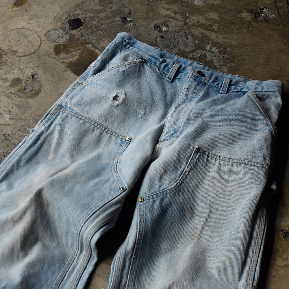 90's ダメージ！ Carhartt ダブルニー デニム ワークパンツ 231128H