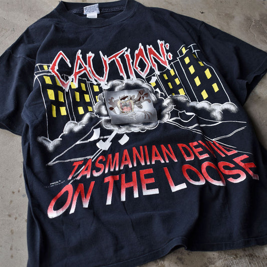 90's Looney Tunes/ルーニー・テューンズ "CAUTION" Tシャツ USA製 230530