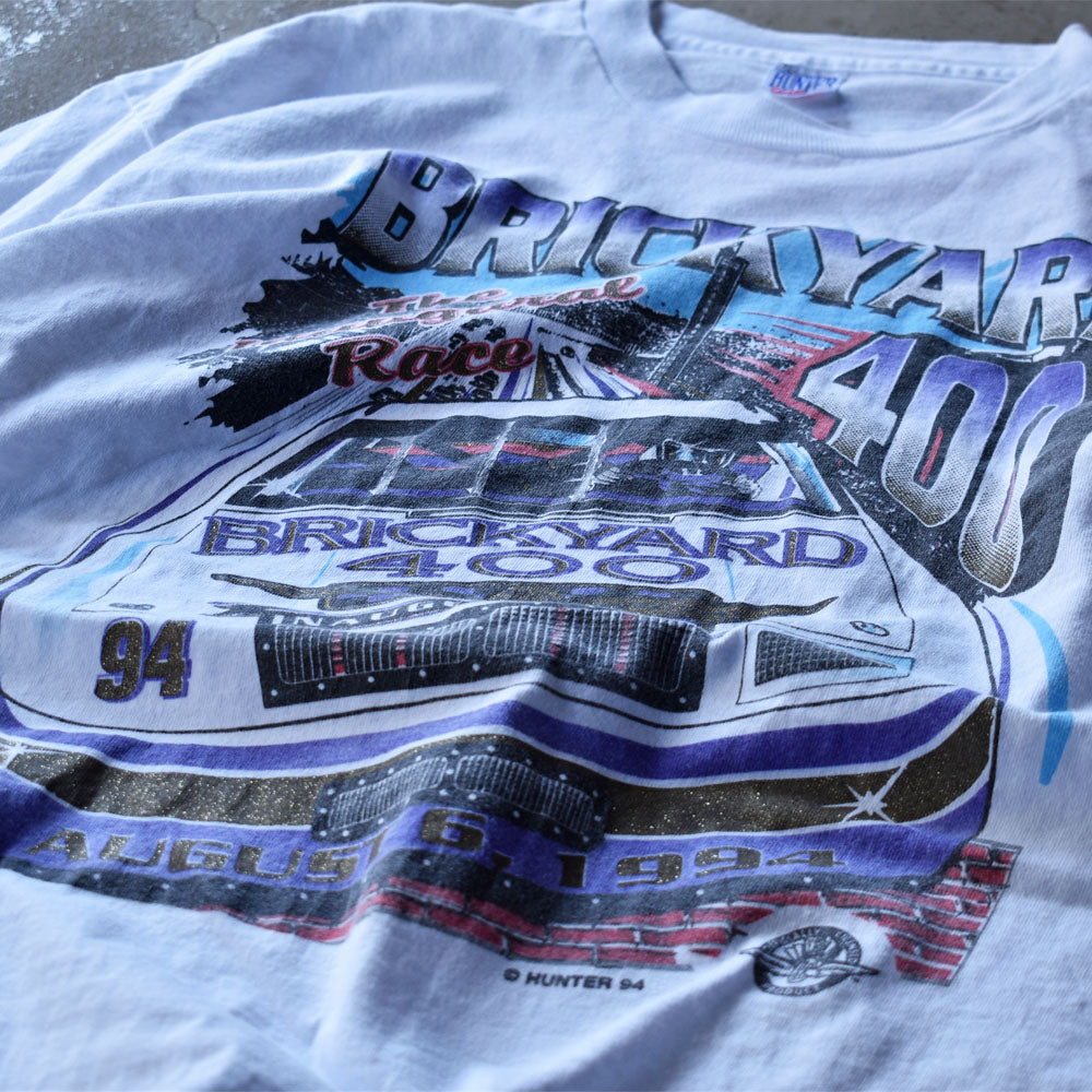 90’s　“Brickyard 400” ラメプリント レーシング Tシャツ　USA製　230506